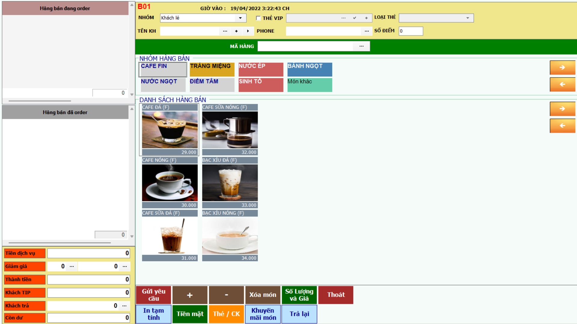 Quản lý quán bar bán hàng, order món hiệu quả